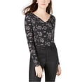 thumbnail image 1 of Material Girl Womens Floral Bodysuit Jumpsuit black S, 1 of 1