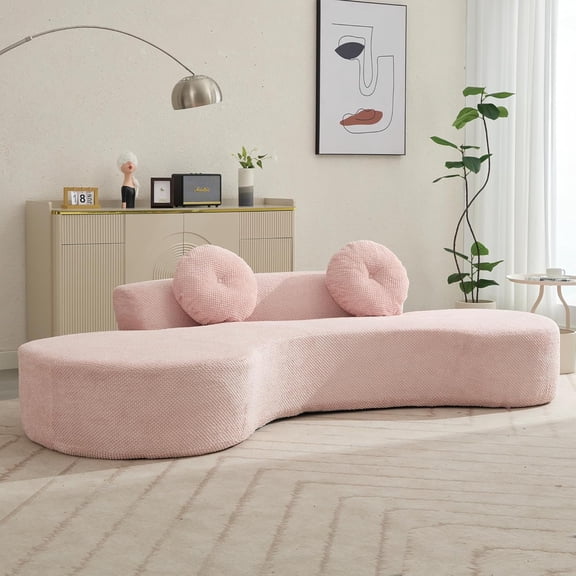 YWEN 105.5" Curved Sofa, Memory Foam Cloud Sectional Couch, 4 Seater Oversized Modern Compressed Lounge Couch for Living Room Apartment, No Assembly Required