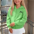 thumbnail image 5 of fatyb Zip up Hoodies for Girls Long Sleeve Hooded Jacket Kids Cute Bow Print Sweatshirt with Pockets, 5 of 7