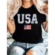 thumbnail image 1 of Vintage-Inspired Geometric Print T-Shirt for Women - Casual Crew Neck, Short Sleeve, 100% Polyester, Machine Washable - Perfect for Summer, Round Neck, Casual, 1 of 6
