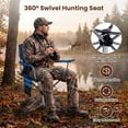 thumbnail image 4 of ELLEGNT 1 PCS Goplus 360° Swivel Hunting Chair – Folding Outdoor Seat with Cup Holder, Storage Pockets, and Cozy Backrest, Blue, 4 of 10
