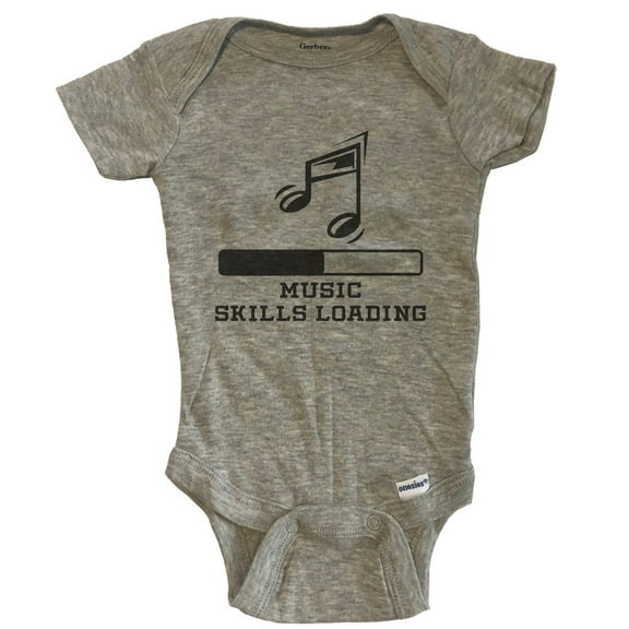 Music Skills Loading Funny Musician Humor Baby Bodysuit - Grey