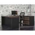 thumbnail image 2 of Atlin Designs Contemporary 5 Piece Wood U Shaped Computer Desk in Antigua/Black, 2 of 11