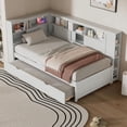 thumbnail image 3 of Wood Daybed with Storage & USB, Twin Size, White, 3 of 19