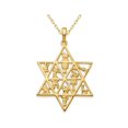 thumbnail image 1 of Pendentif Étoile de David en Or Jaune 14K avec Chaîne, 1 of 5