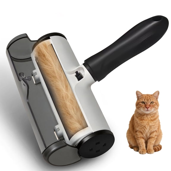 Pet Hair Remover Tool, Reusable Lint Roller and Pet Hair, Roller Pet Hair Remover with Built-in Fur Bin and Detachable Handle, Cat and Dog Hair Lint Remover for Car, Furniture, Carpet
