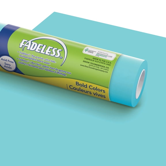 Fadeless Bulletin Board Paper, Fade-Resistant Paper for Classroom Decor, 47.25” x 50’, Lite Blue, 1 Roll