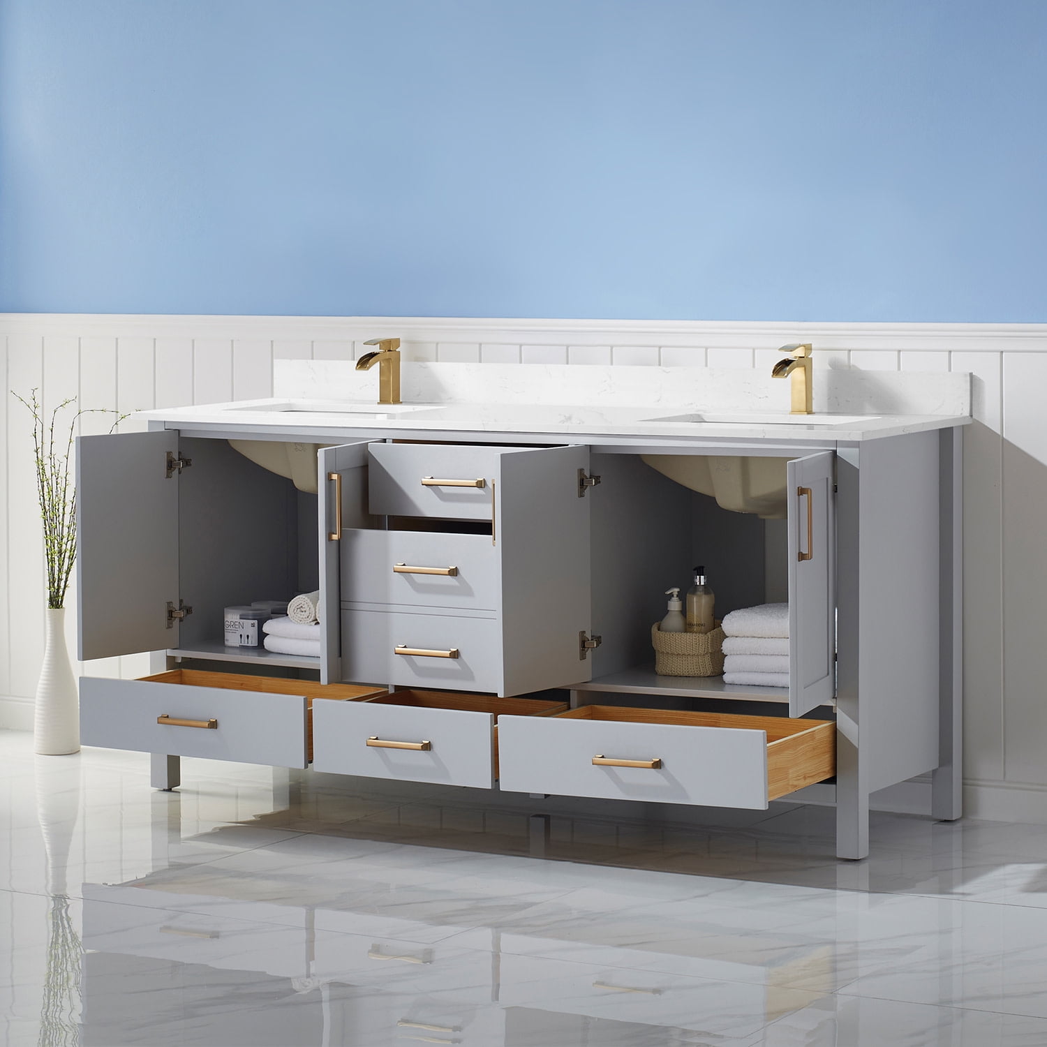 Miseno Mv785072-Nm Shannon 72" Free Standing Double Basin Vanity Set - White