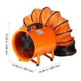 thumbnail image 4 of SKYSHALO Compact Air Mover, 12" Robust Tube Fan with 16.4ft Flexible Duct, 585W Powerful Garage Ventilation Fan 3198CFM, Efficient Dust and Fume Extractor for Home/Industrial Use, 4 of 9