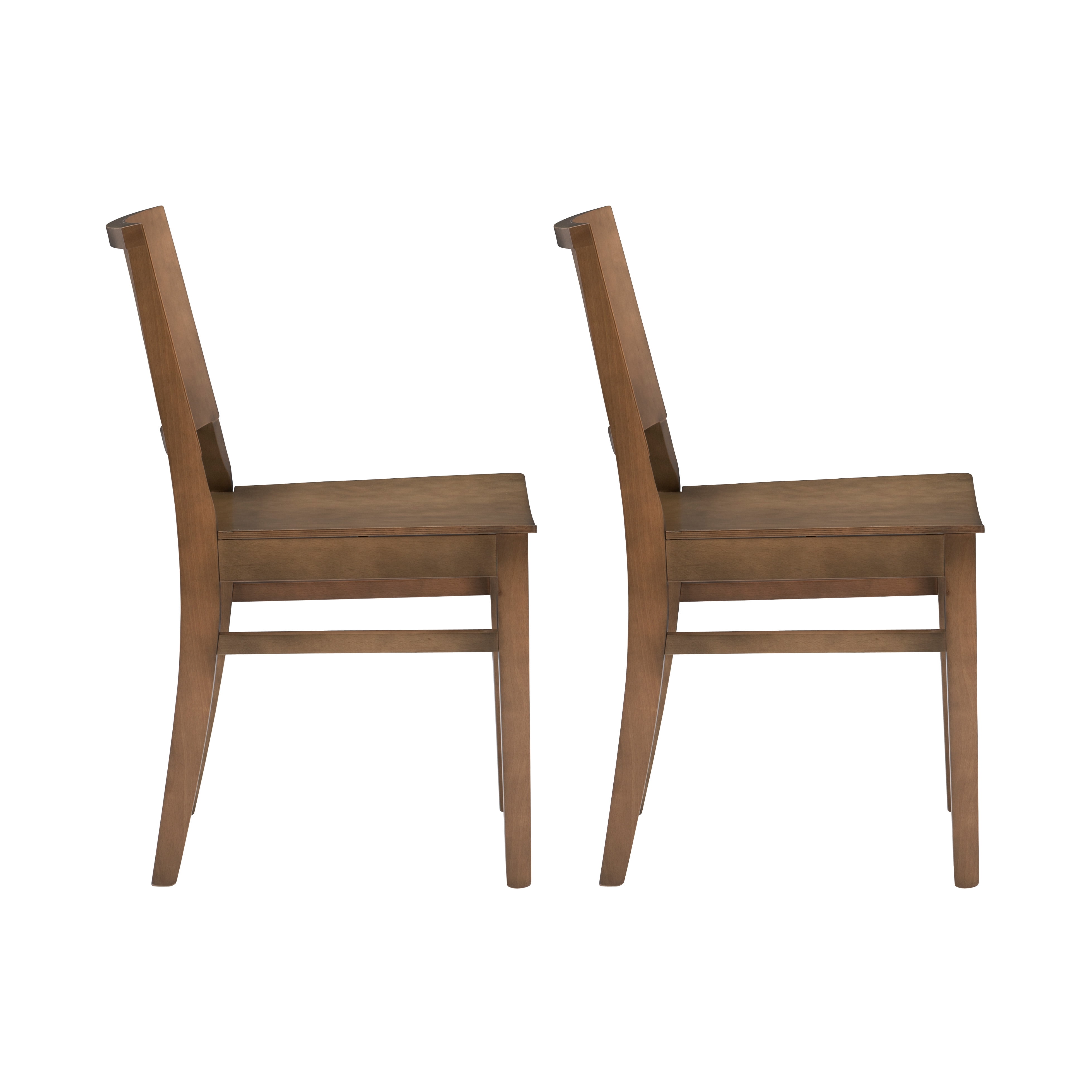Linon Darcy Mid-Century Dining Side Chair, Set of 2, Natural Finish