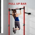 thumbnail image 4 of YYAo Barbell Bench Presses with Pull Up Bar, Wall Mounted and Adjustable, Squat Rack with 1000 Pounds Capacity, Red, 4 of 7