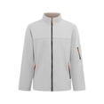 thumbnail image 6 of LYSMORA Men's Full Zip Fleece Jacket Stand Collar Outdoor Outerwear Multi Zip Pocket Hiking Travel Coat, 6 of 8