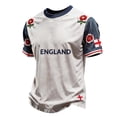 thumbnail image 2 of England 2026 Soccer Cup Fan Jersey for Men, Short Sleeve Crew Neck Shirt with Red & White Cross Pattern, Breathable Athletic Top, 1 PC Orange L, 2 of 4