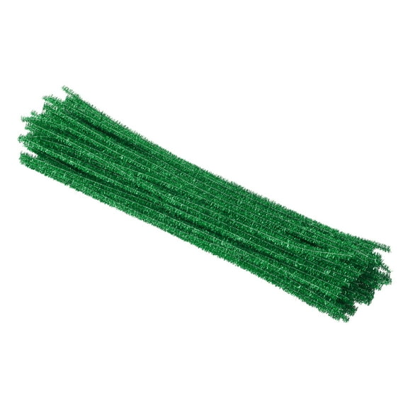 Uxcell 30cm/11.8" Pipe Cleaners Chenille Stem,100Pcs Glitters Fuzzy Sticks,Green