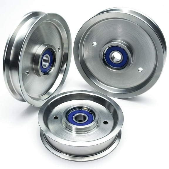 BIGBearing Rebuildable Billet Idler Pulley 3-Pack for Hustler (2) 6.75" 781385 & (1) 5.5" 781856 Fits Super Z, XR-7 LC Diesel, ATZ, Mini Z, Super Mini Z, X-ONE, X-ONEi Zero Turn Lawn Mower Pully