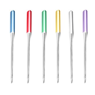 100 Organ 15X1 HAX1 Titanium Sewing Machine Needles - Assorted Sizes 10,11,12,14,16 (Flat Shank)