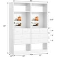 thumbnail image 3 of iSunirm 4.2FT Closet System with 8 Drawers, 50'' Walk-in Closet Organizer Wardrobe System with Mirror and Shelves for Closet, Bedroom, Living Room,White, 3 of 6
