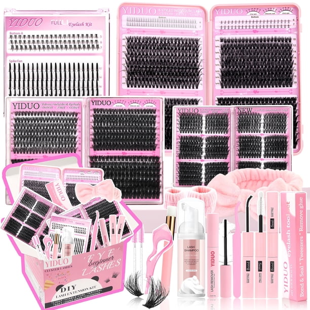 Kit de Pestañas Postizas YIDUO 1864 Piezas Set de Volumen en Racimos