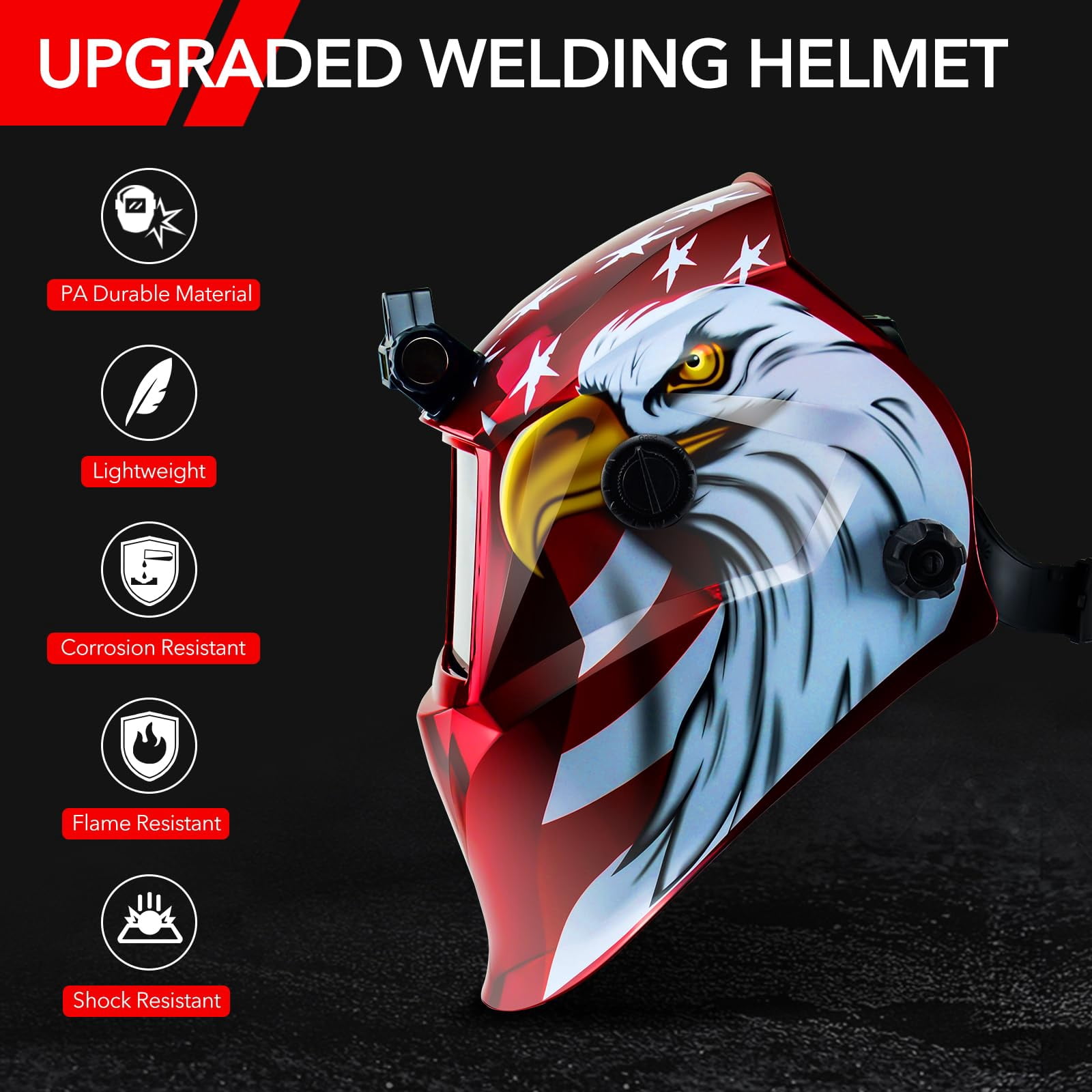 TRQWH Welding Hood Auto Darkening Welding Helmet with Light True Color 1/1/1/2 Top Optical Clarity Wide Shade 9-13 Welding Mask with Grinding Weld Helmet (KTS-JD14)