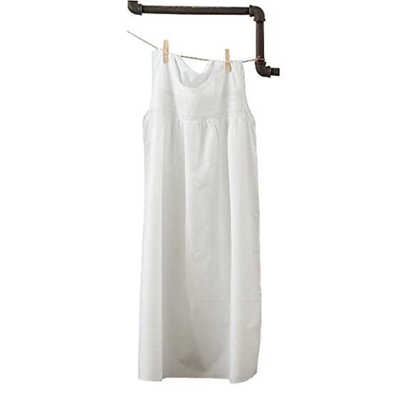 StylesILove Women Embroidered Lace Trim 100% Pure Cotton Sleeveless Nightgown White Night Dress Sleepwear (X-Large)