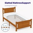 thumbnail image 4 of Ktaxon Twin Wood Platform Bed Frame with Headboard, Teen Bed, Brown, 4 of 7