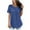 Blue, variant on Buigttklop Summer Tops for Women 2024 Plus Size Women Summer Solid Color Patchwork Lace Short Sleeve Casual Tunic Tops Blouse