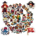 thumbnail image 3 of 35pcs-50pcs Color Pirate Stickers Skull Cartoon Stickers Treasure Nautical for Laptops Suitcase Notebooks, 3 of 9
