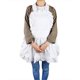 thumbnail image 4 of Women's White Cotton Kitchen Apron Solid Color Ruffle Hem, 4 of 4