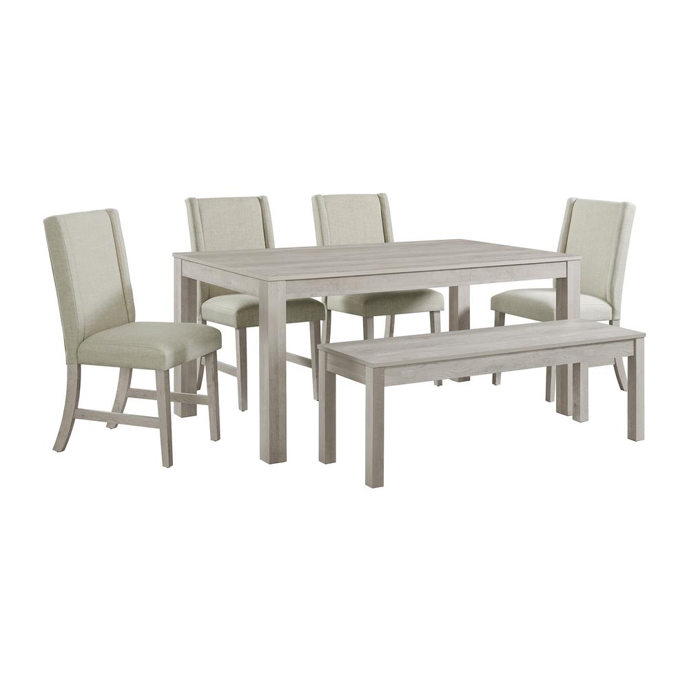 Elements Holmes Rectangular Dining Table in White