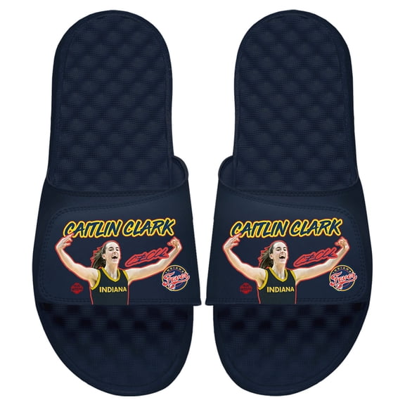 Youth ISlide Caitlin Clark Navy Indiana Fever 2024 WNBA Draft Player College Slide Sandals