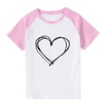 thumbnail image 2 of Feancey Kids Summer T Shirts Boys Girls Cute Heart Print Tshirt Loose Fit Casual Short Sleeve Round Neck Tops 90 Percent Off Pink 5 Years, 2 of 10