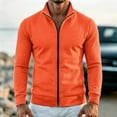 thumbnail image 5 of WIZUTIZ Men's Solid Color Zip Up Hoodless Sweatshirt Jacket Long Sleeve Warm Pocket Outerwear For Winter Daily, 5 of 6