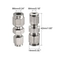 thumbnail image 2 of Uxcell 304 Stainless Steel 4mm x 6mm Tube OD Double Ferrule Straight Compression Tube Fitting, 2 of 5