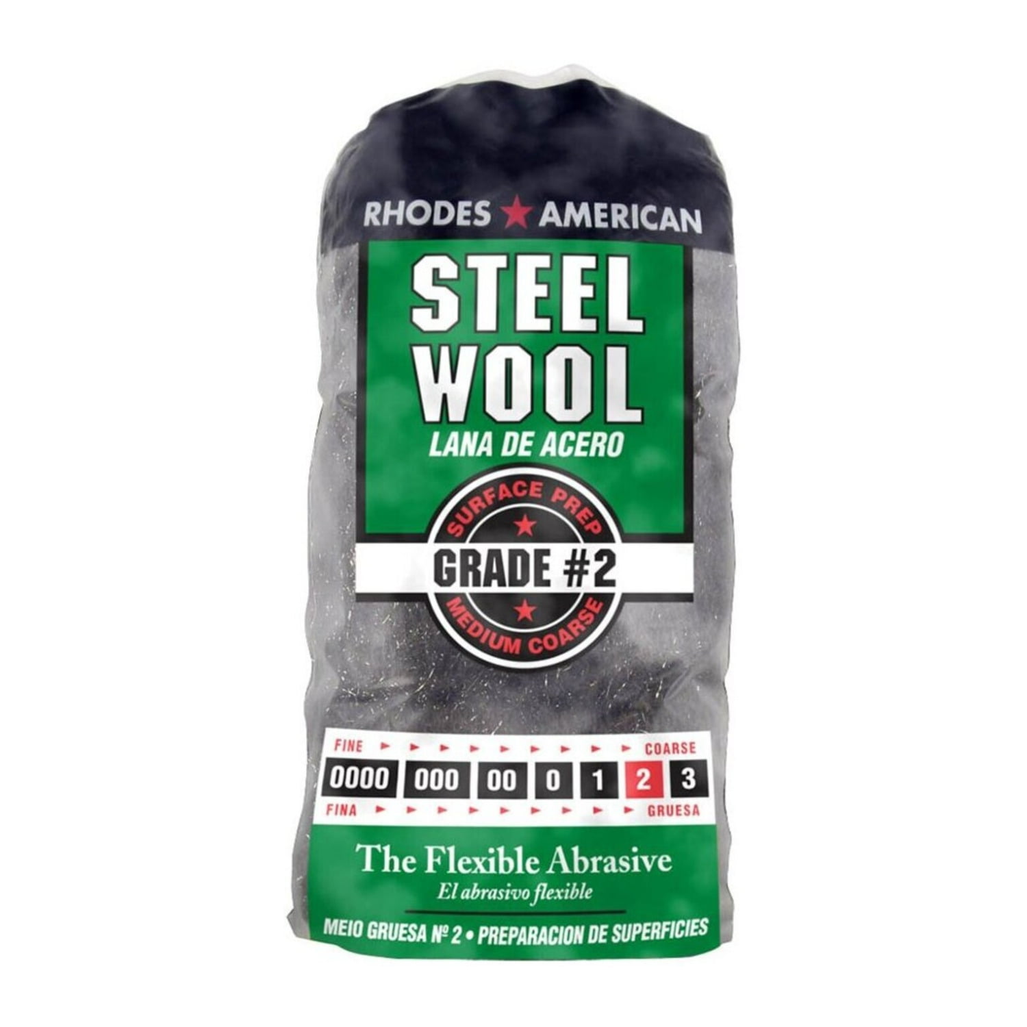 Homax Rhodes American Steel Wool Medium Coarse, Grade 2, 12 Pads