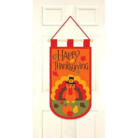 Amscan Colors of Autumn Happy Thanksgiving Turkey Door Banner Party Decoration, 19 1/2