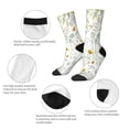 thumbnail image 3 of Lsque flower and leaf Printed Men's Crew Socks, Soft Durable Breathable Moisture-Wicking with Odor Control Cotton socks, 3 of 6