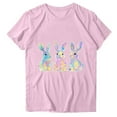 thumbnail image 4 of Pisexur Hauts pour Femmes, Hauts d'Été pour Femmes, Hauts d'Entraînement pour Femmes, T-Shirt Imprimé à Manches Courtes Col Rond, Chandail à la Mode Rose, 2TG, 4 of 5
