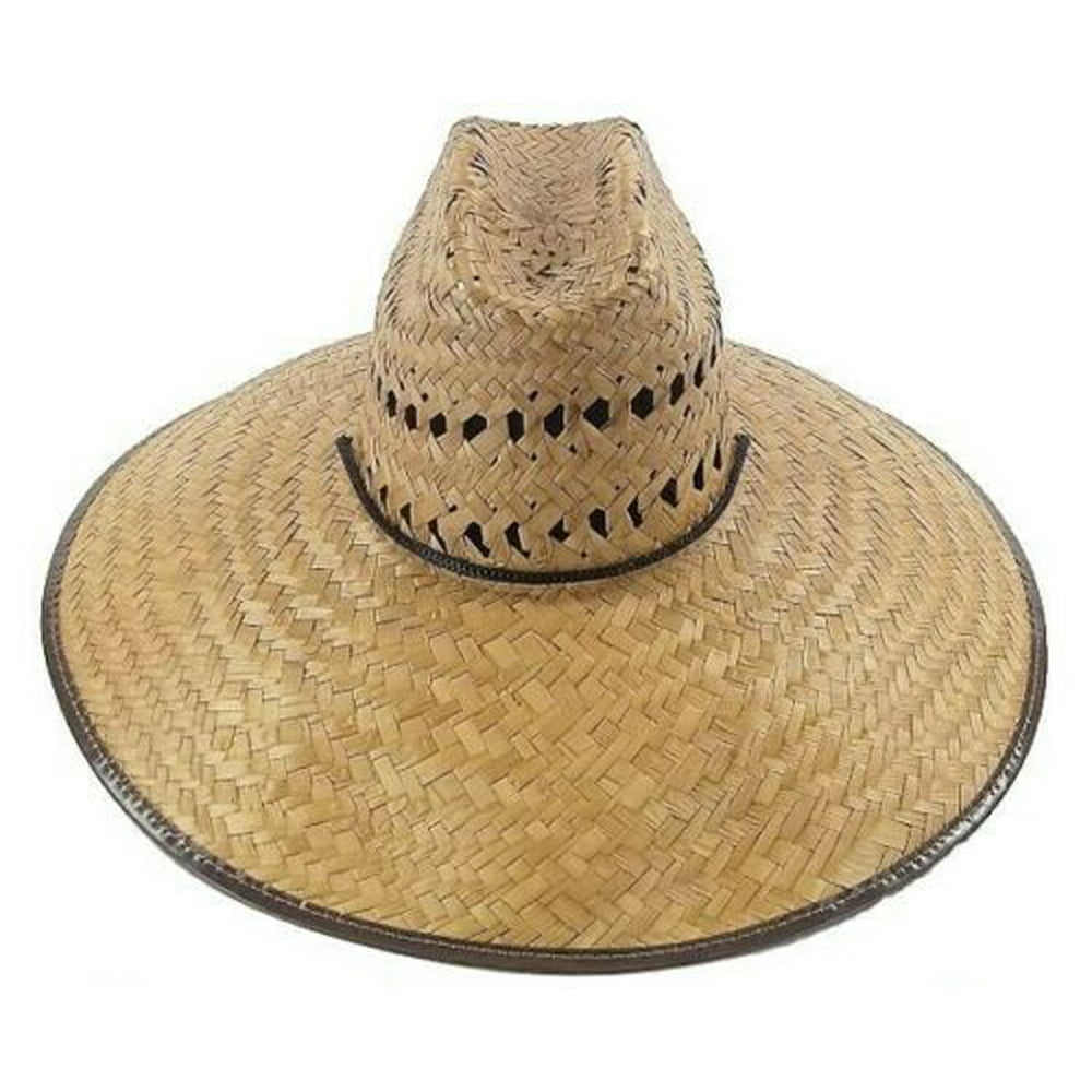 XL Brim NATURAL Bamboo Straw Summer HAT Sombrero BEACH GARDENING
