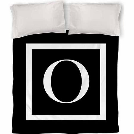 IDG Classic Block Monogram Duvet Cover, Black