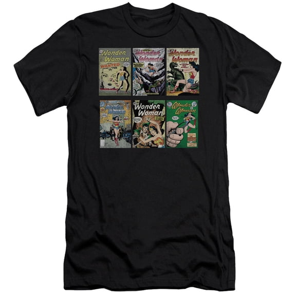 DC Comics WW Covers S/S Adult 30/1 T-Shirt Black