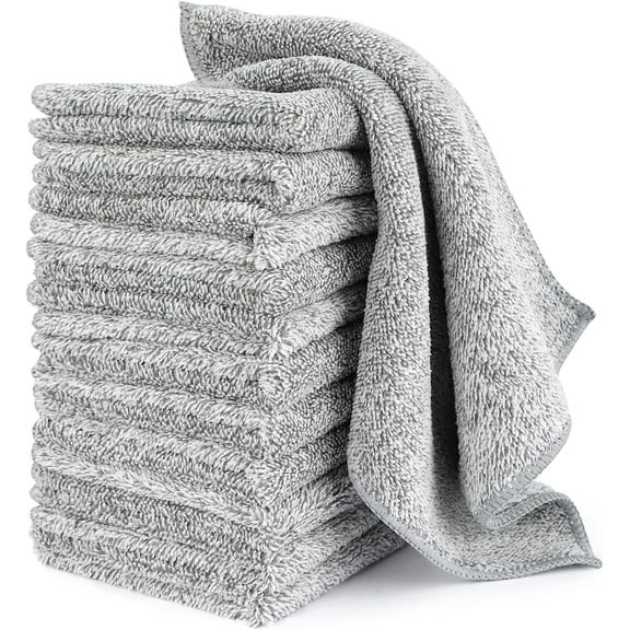 Microfiber Cleaning Cloth, All Purpose Cleaning Rag - Ultra Absorbent Microfiber Towel with 5 Color Assorted, Premium Cleaning Towels, Dust, Polish, Lint Free & Scratch (50-Pack,12"X12")