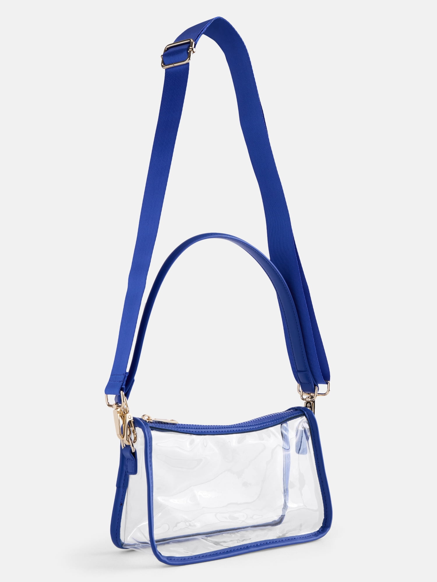 No Boundaries Women's Game Day Clear Mini Shoulder Bag, Cobalt