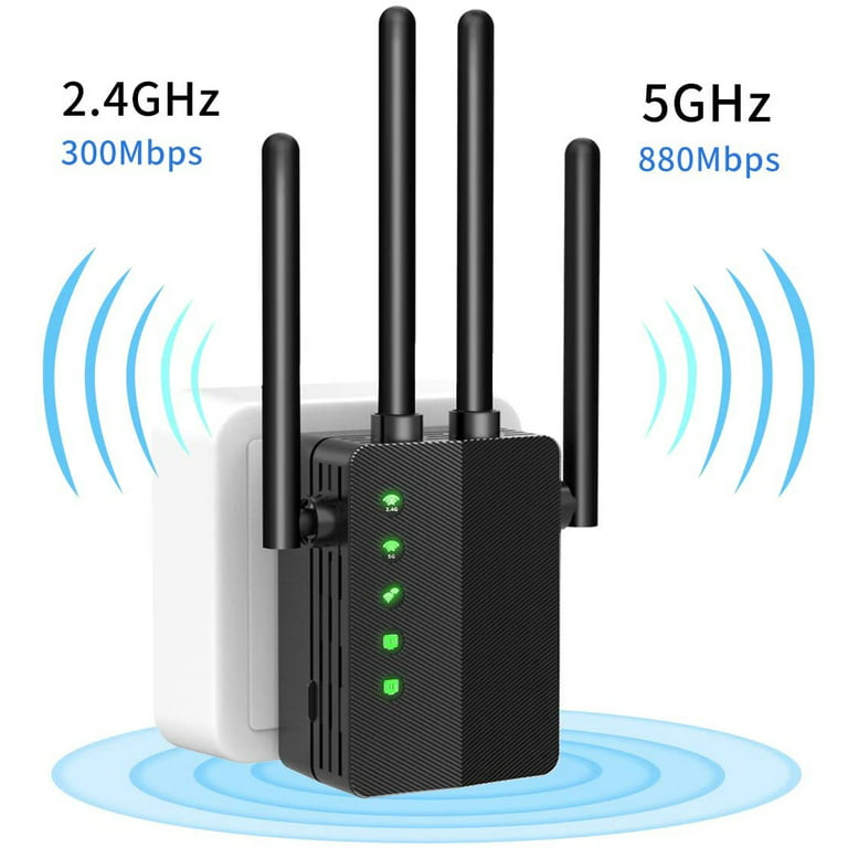 PIX-LINK WiFi Range Extender Repeater, 5GHz/2.4GHz Dual Band 1200Mbps WiFi  Repeater Wireless Signal Booster, 360 Degree Full Coverage WiFi Extender