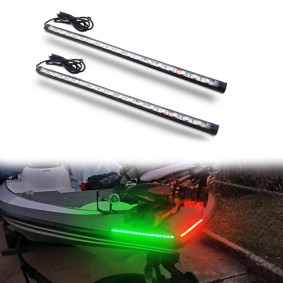 Marine Boat Navigation Lights, Night Fishing Light, No Drilling Adhesive Install Bow Lights For Pontoon, Bass Boats, Jon Boats, Jet Ski, Kayak