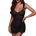 thumbnail image 1 of Gibobby Ropa sexy de mujer para sexo Camisón para mujer, lencería sexy transparente y sexy para mujer, vestido de malla de encaje(Negro, XG), 1 of 5