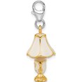 thumbnail image 2 of Sterling Silver Amore La Vita Rh-Pl Gold-Plated Enameled 3-D Lamp Charm (42 X 12) Made In China qcc795, 2 of 5
