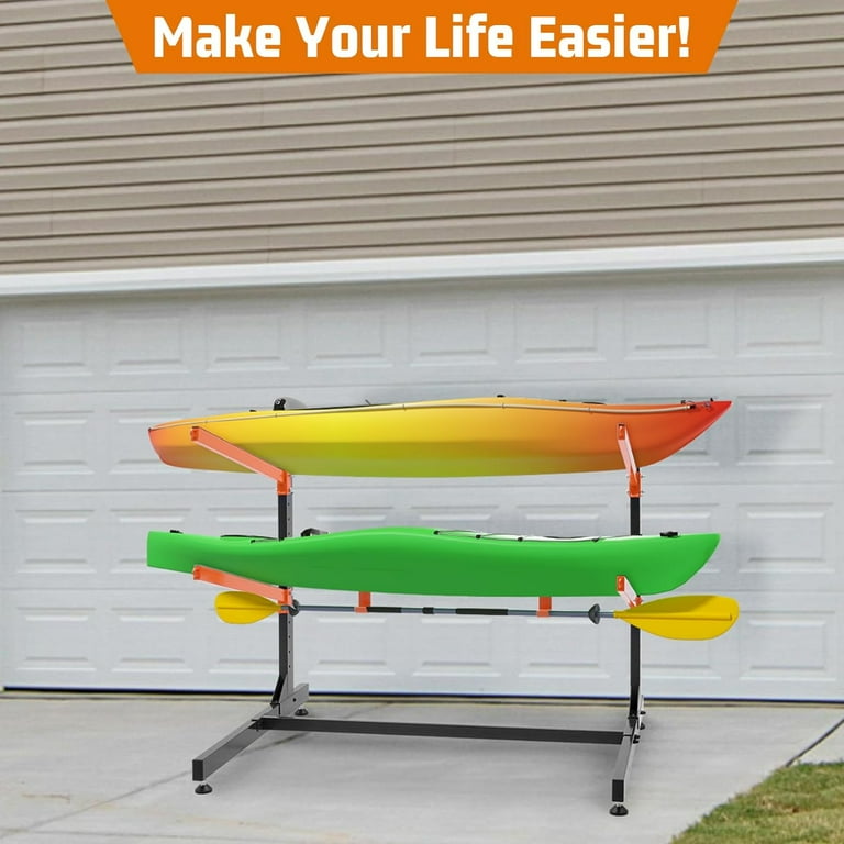 UOKRR Freestanding Kayak Rack, Heavy Duty Adjustable Storage for