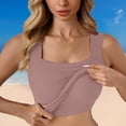 thumbnail image 2 of ZJXFGS Womens U Neck Shapewear Built-in Bra Tank Top High Strechy Slim Fit Compression Camisole Workout Tops Brick Red 4XL, 2 of 7