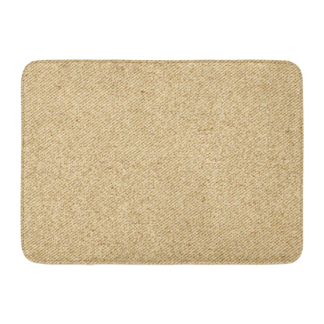 GODPOK Abstract Jute Realistic of Burlap Canvas Beige Brown Striped Bagging Rug Doormat Bath Mat