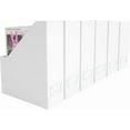 thumbnail image 1 of BLU MONACO Declutter in Style with a Set of 6 White Magazine File Bins with White Leather Label Holders - Fashionable Décor for Workspace Organization - Foldable Magazine Boxes, 1 of 7
